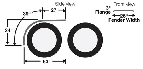( Pair ) 22.5"/24.5" Wheels Single Axle Full Round Fender - Spray Master® Fr-22 Series,- Plastic