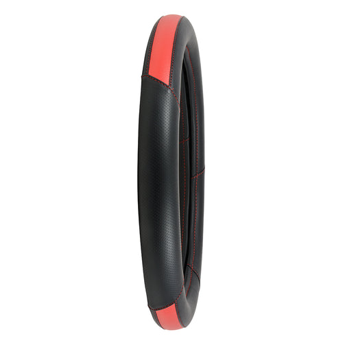 Red Heavy Duty 18" Steering Wheel Cover in Deluxe Center Color Stripe