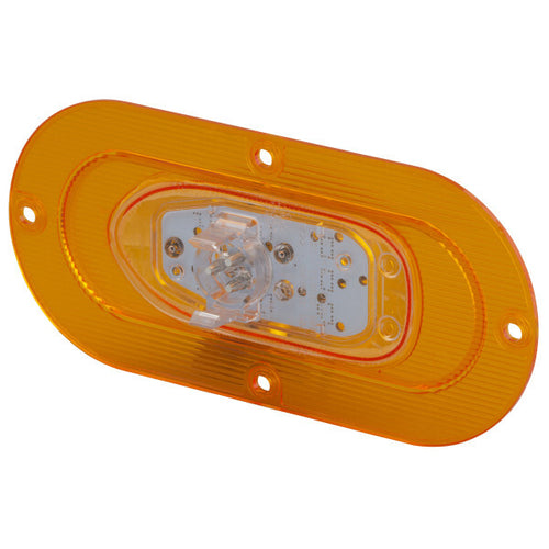 Grote Amber Supernova Oval Led Side Turn/Marker Lamp Integrated Flange Mount, Male Pin