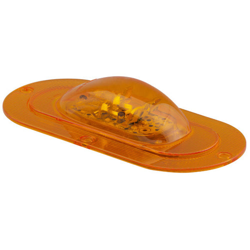 Grote Amber Supernova Oval Led Side Turn/Marker Lamp Integrated Flange Mount, Male Pin
