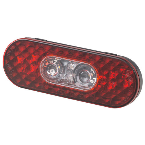 Grote 6" Oval LED Stop Tail Turn Lights with Integrated Hard Shell Back-up