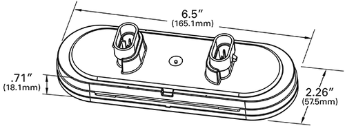 Grote 6" Oval LED Stop Tail Turn Lights with Integrated Hard Shell Back-up