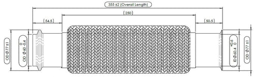 13.98" X 2 3/8" Exhaust Bellow, Fits Peterbilt Stainless Steel