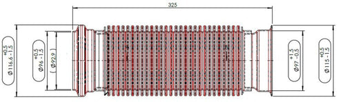 Dinex Exhaust Bellow for Kenworth T680, Peterbilt