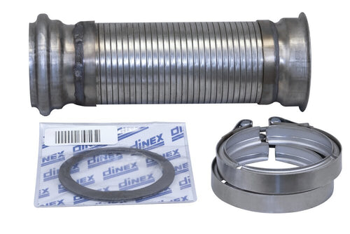 12.17" X  3 5/6" Exhaust Flex, D3S, Fits Peterbilt Stainless Steel