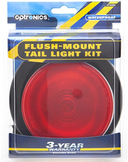 4” Round Sealed Lights kit Red stop/turn/tail, Grommet, Pigtail,