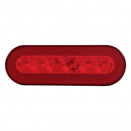 22 LED 6" Oval Stop, Turn & Tail "GLO" Light - Red LED/Red Lens