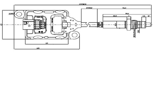 Sensor fits Cummins Nitrogen Oxide Outlet Of DPF