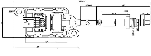 Sensor fits Cummins Nitrogen Oxide Outlet Of DPF