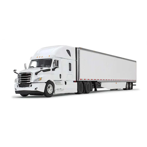 1/64 Scale White/White Freightliner 2018 Cascadia High-Roof Sleeper & 53' Utility Trailer with Skirts
