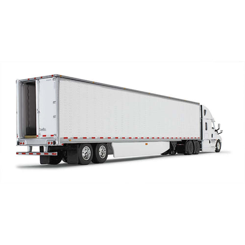 1/64 Scale White/White Freightliner 2018 Cascadia High-Roof Sleeper & 53' Utility Trailer with Skirts