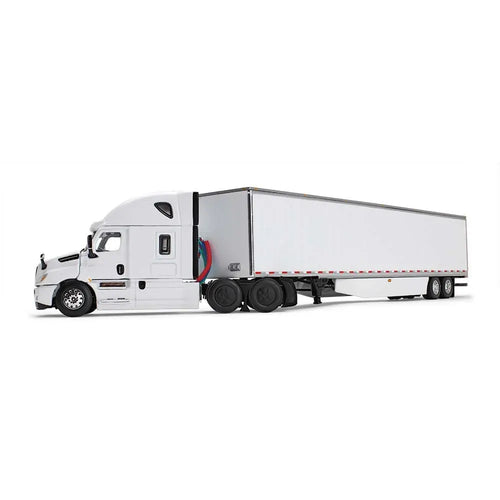 1/64 Scale White/White Freightliner 2018 Cascadia High-Roof Sleeper & 53' Utility Trailer with Skirts