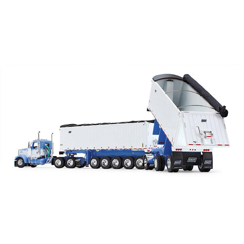 1/64 Scale Wisteria/White Kenworth W900L Day Cab & East Manufacturing Michigan Series 31' and 20' End Dump Trailers
