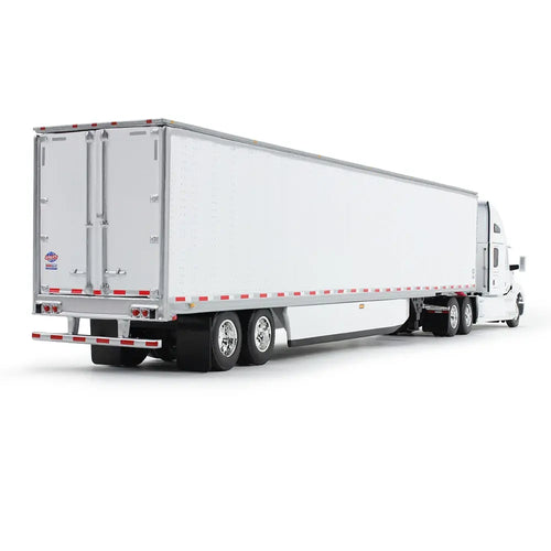 1/64 Scale White/White Kenworth T680 and 53' Utility Trailer with Skirts