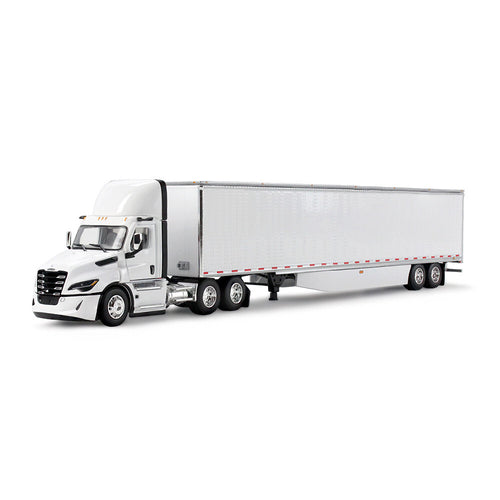 1/64 Scale White/White Freightliner Fifth Generation Cascadia Day Cab & 53' Utility Trailer with Skirts