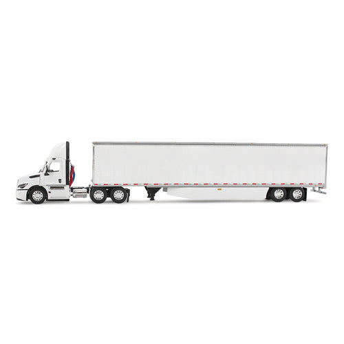 1/64 Scale White/White Freightliner Fifth Generation Cascadia Day Cab & 53' Utility Trailer with Skirts