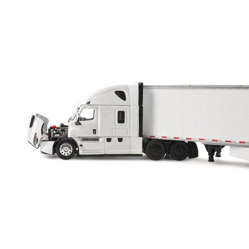 1/64 Scale White/White Freightliner Fifth Generation Cascadia Raised Roof Sleeper & 53' Utility Trailer with Skirts