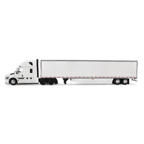 1/64 Scale White/White Freightliner Fifth Generation Cascadia Raised Roof Sleeper & 53' Utility Trailer with Skirts