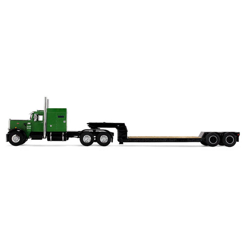 1/64 Scale Green/Black Peterbilt Model 351 with 60" Vintage Sleeper & Rogers Vintage Lowboy Trailer