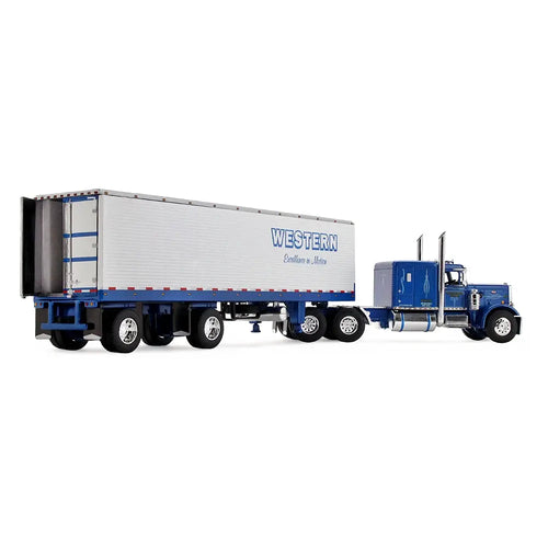 1/64 Scale Western Distributing Peterbilt Model 351 with 63" Flat Top Sleeper & 40' Vintage Trailer with Reefer