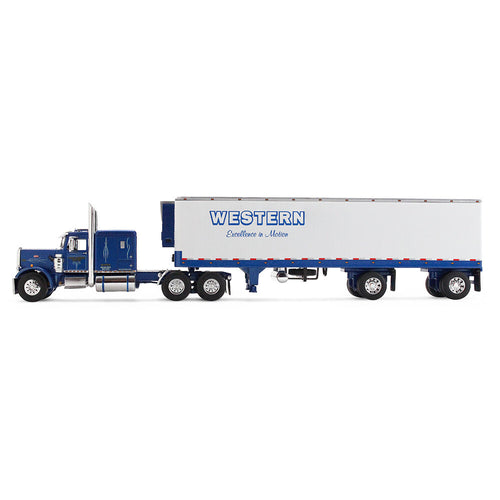 1/64 Scale Western Distributing Peterbilt Model 351 with 63" Flat Top Sleeper & 40' Vintage Trailer with Reefer