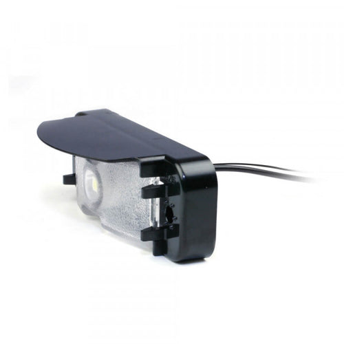 White MicroNova® Multi-Volt LED License Lights 9-32V Horizontal Mount, Black