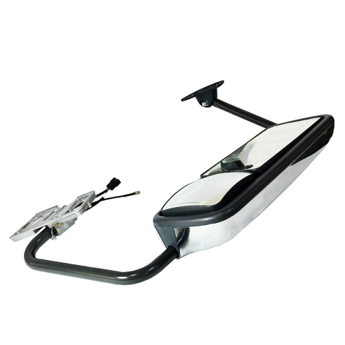 Complete Chrome Mirror Assembly with Color Grey Arm - Fits Columbia/Century/Coronado. Driver side