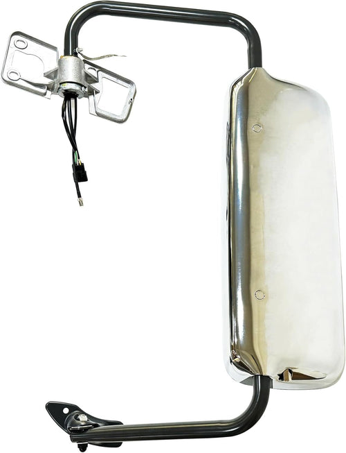 Complete Chrome Mirror Assembly with Color Grey Arm - Fits Columbia/Century/Coronado. Driver side