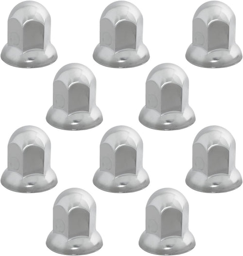 Grand General Standard Chrome Steel Lug Nut Cover with Flange 33mm, Height: 2" set of 10