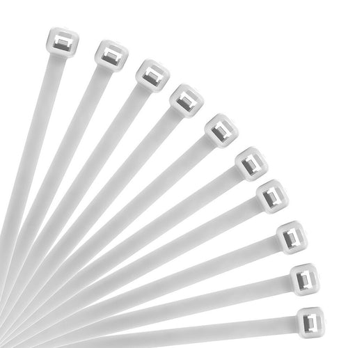 White 15" (L) Nylon Cable Zip Tie 100
