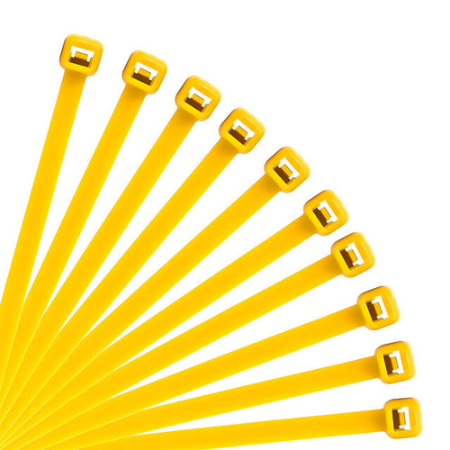 15" (L) Nylon Cable Zip Tie 10pcs Yellow