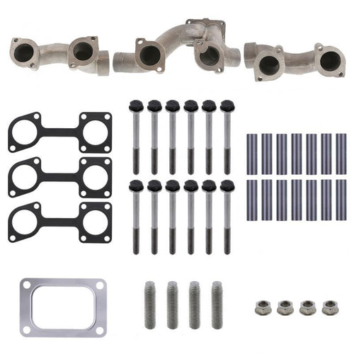3PC Exhaust Manifold Kit Detroit 11.1L / 12.7L With OFFSET CENTER MOUNT MANIFOLD Detroit Diesel Series 60 application