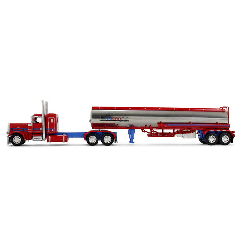 1/64 Scale Big Rigs Series II #3: Sancken Custom Truck by Amcan Peterbilt Model 389 with 36" Flat Top Sleeper & Heil Fuel Tank Trailer