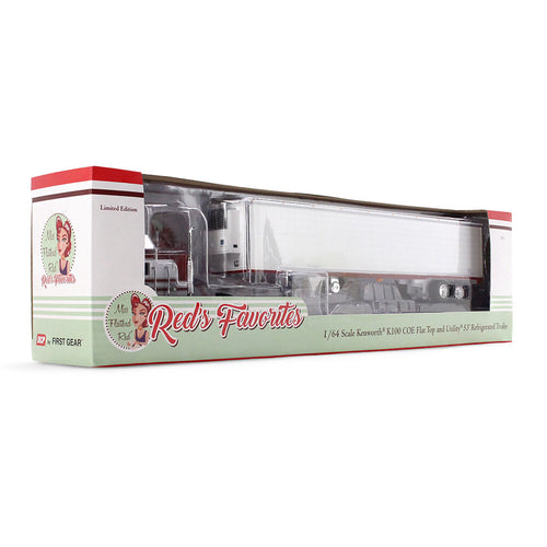 1/64 ScaleRed's Favorites - Jim Skrinar Kenworth K100 COE Flat Top & 53' Utility Trailer with Reefer