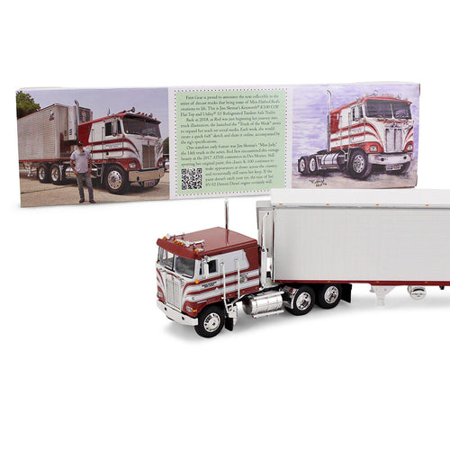 1/64 ScaleRed's Favorites - Jim Skrinar Kenworth K100 COE Flat Top & 53' Utility Trailer with Reefer