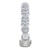 Thread-On 3-Skulls Gearshift Knob With Adapter For Eaton-Fuller 9/10 Speed Shifter-Chrome