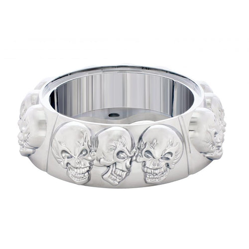 Chrome Skull Steering / Horn Button Bezel
