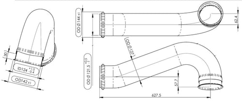 Dinex Exhaust Pipe for International