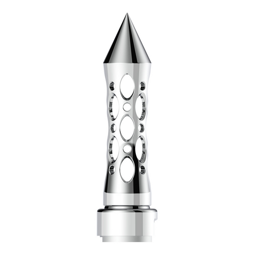 M30X3.5 Thread-On Daytona Style Spike Gearshift Knob With 13/15/18 Speed Adapter - Chrome/Vertical