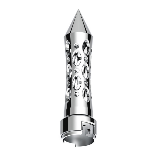 M30X3.5 Thread-On Daytona Style Spike Gearshift Knob With 13/15/18 Speed Adapter - Chrome/Vertical
