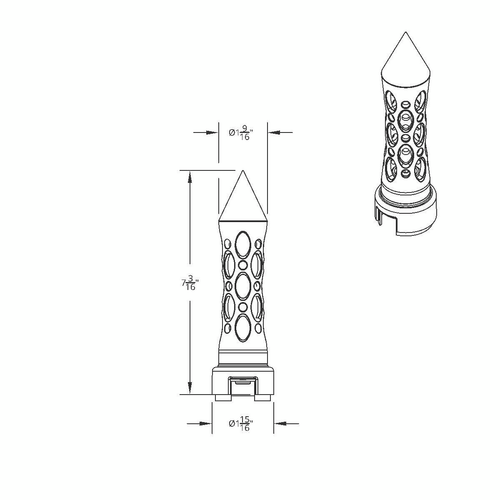 M30X3.5 Thread-On Daytona Style Spike Gearshift Knob With 13/15/18 Speed Adapter - Chrome/Vertical