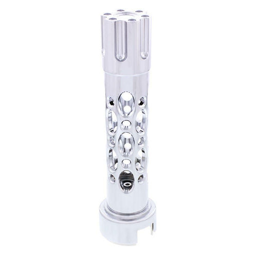 Chrome "Austin" 13/15/18 Speed Gun Cylinder Gearshift Knob w/ Adapter - Vertical