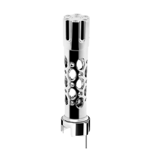 Austin Style Gun Cylinder Gearshift Knob With LED 13/15/18 Speed Adapter- Chrome