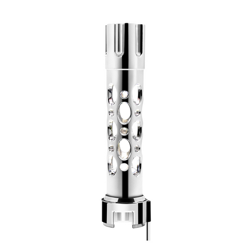 Austin Style Gun Cylinder Gearshift Knob With LED 13/15/18 Speed Adapter - Chrome/White LED