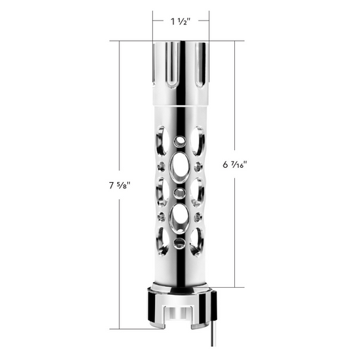 Austin Style Gun Cylinder Gearshift Knob With LED 13/15/18 Speed Adapter - Chrome/White LED
