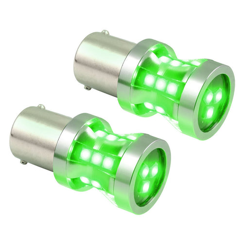 Grand General Green 1156 High Power Tower LED Bulb (Pair) 12/24V