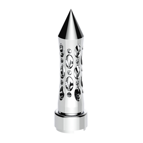M30X3.5 Thread-On Daytona Style Spike Gearshift Knob With 9/10 Speed Adapter - Chrome/Vertical