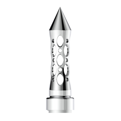 M30X3.5 Thread-On Daytona Style Spike Gearshift Knob With 9/10 Speed Adapter - Chrome/Vertical