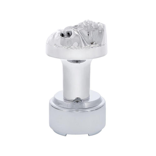 Chrome Skull Thread-On Shift Knob & Adapter For Eaton Fuller Style 9/10 Shifter