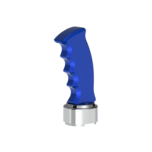 Thread-On Pistol Grip Gearshift Knob With Chrome 9/10 Speed Adapter - Indigo Blue